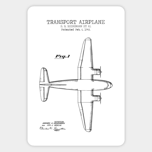 TRANSPORT AIRPLANE patent Magnet by Dennson Creative